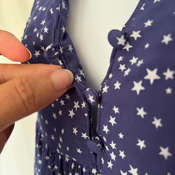 Alice & UO Peplum Womens Top Sz XS Celestial Whimsigoth Babydoll Americana Stars - Picture 5 of 11